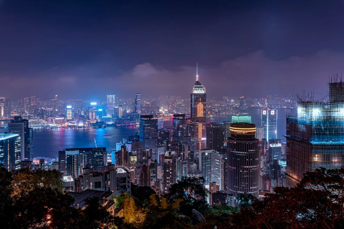 Hong Kong skyline at night